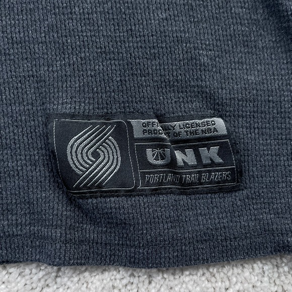 Portland Trailblazers Shirt Mens XL Grey UNK Thermal Waffle Knit Long Sleeve - Picture 3 of 9